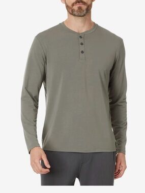 Free Fly Apparel Men's Long Sleeve Henley - Olive